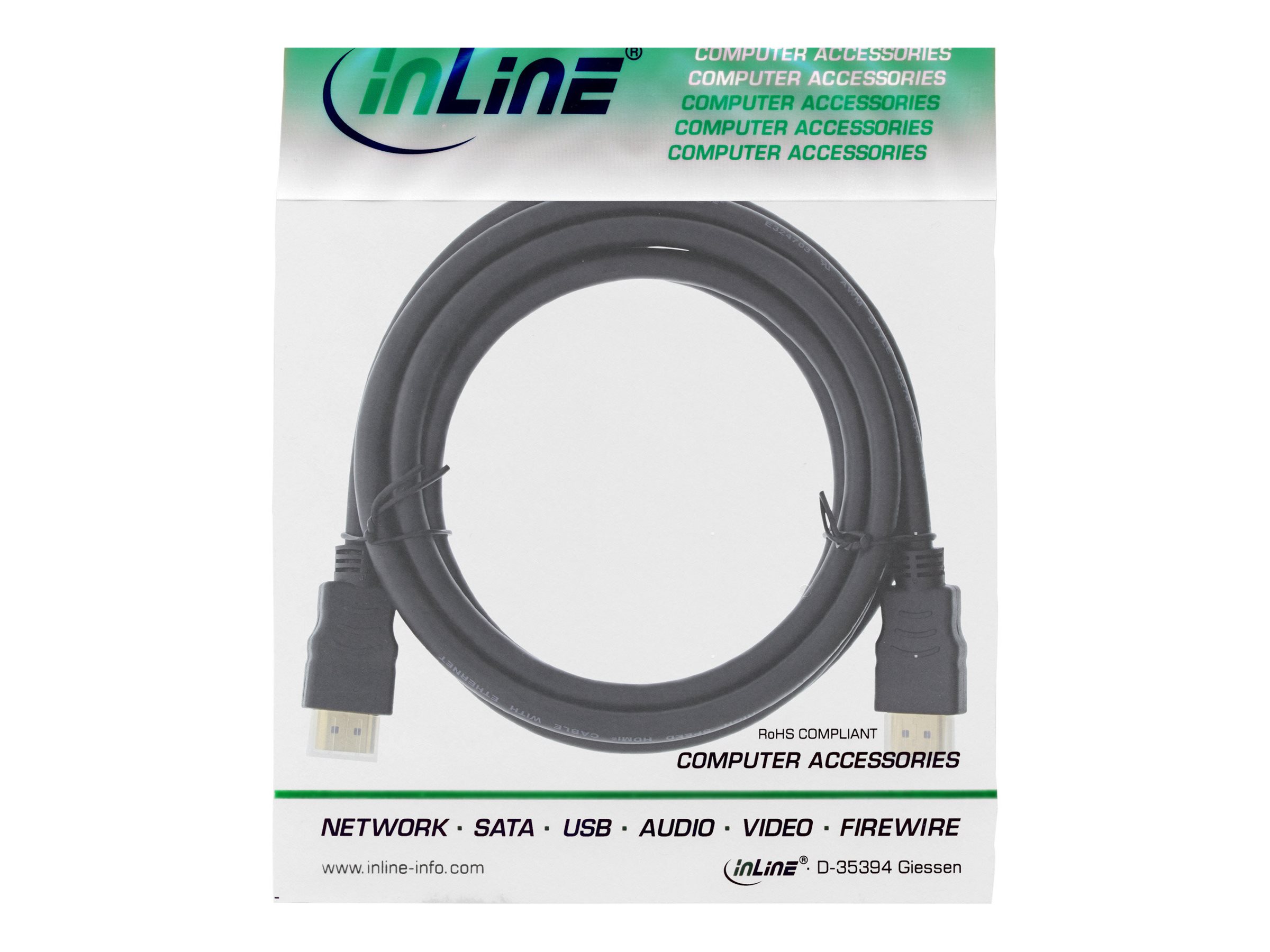 InLine Premium HDMI-Kabel mit Ethernet 3 m Schwarz