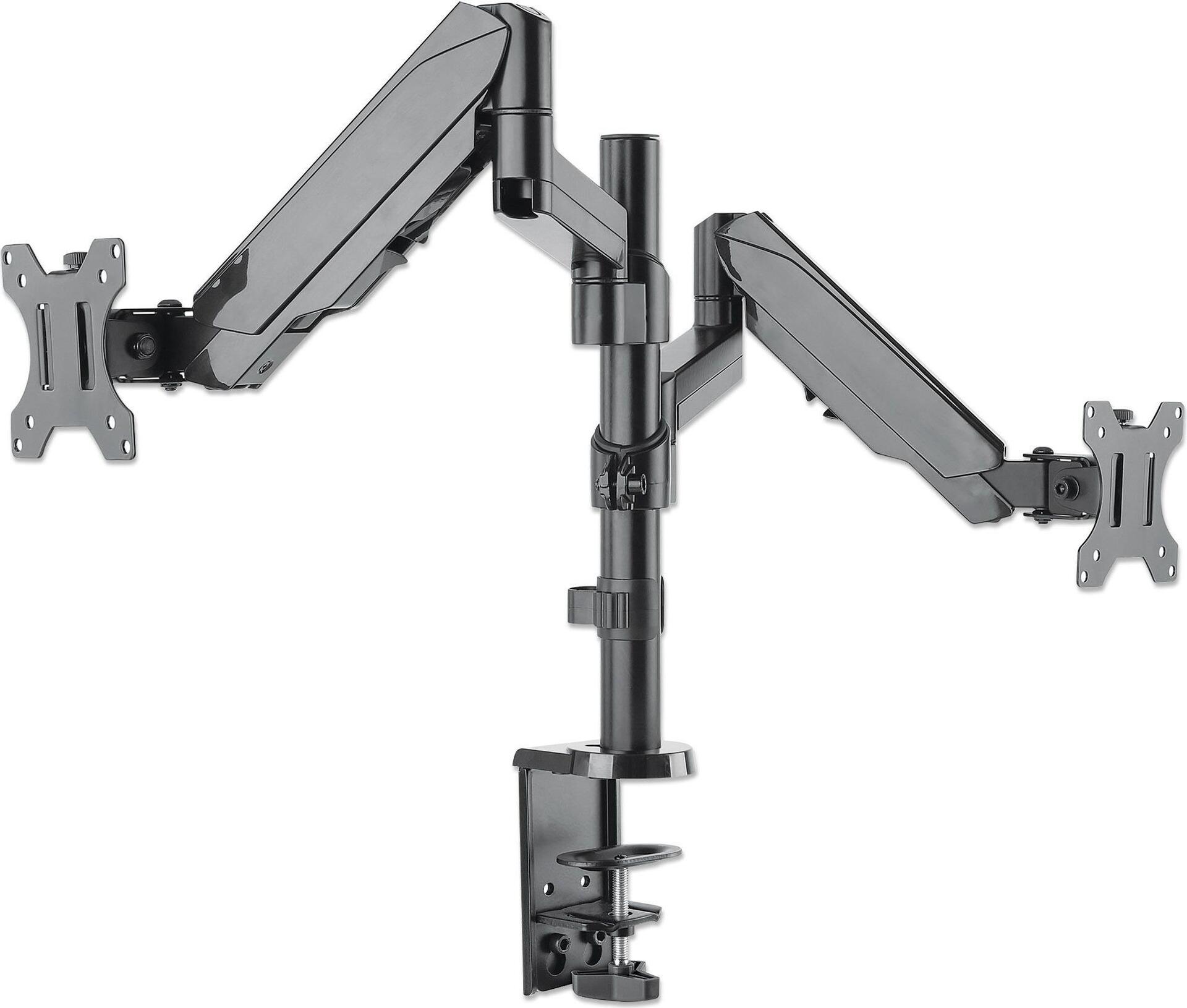Manhattan Monitorhalterung mit Gasdruckfeder für 2 Monitore 17–32" Schwarz
