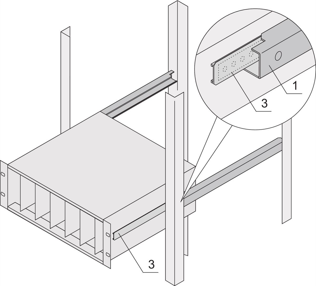 SCHROFF Teleskopschienen mit Adapterschiene für Baugruppenträger - VERSTEIFUNGSPROF.BGTR 355T (24562456)