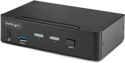 StarTech.com 2-Port DisplayPort KVM Switch, 8K 60Hz / 4K 144Hz, Single Display, DP 1.4, 2x USB 3.0 Ports, 4x USB 2.0 HID Ports, Push-Button & Hotkey Switching, TAA Compliant (D86A2-2-PORT-8K-KVM)