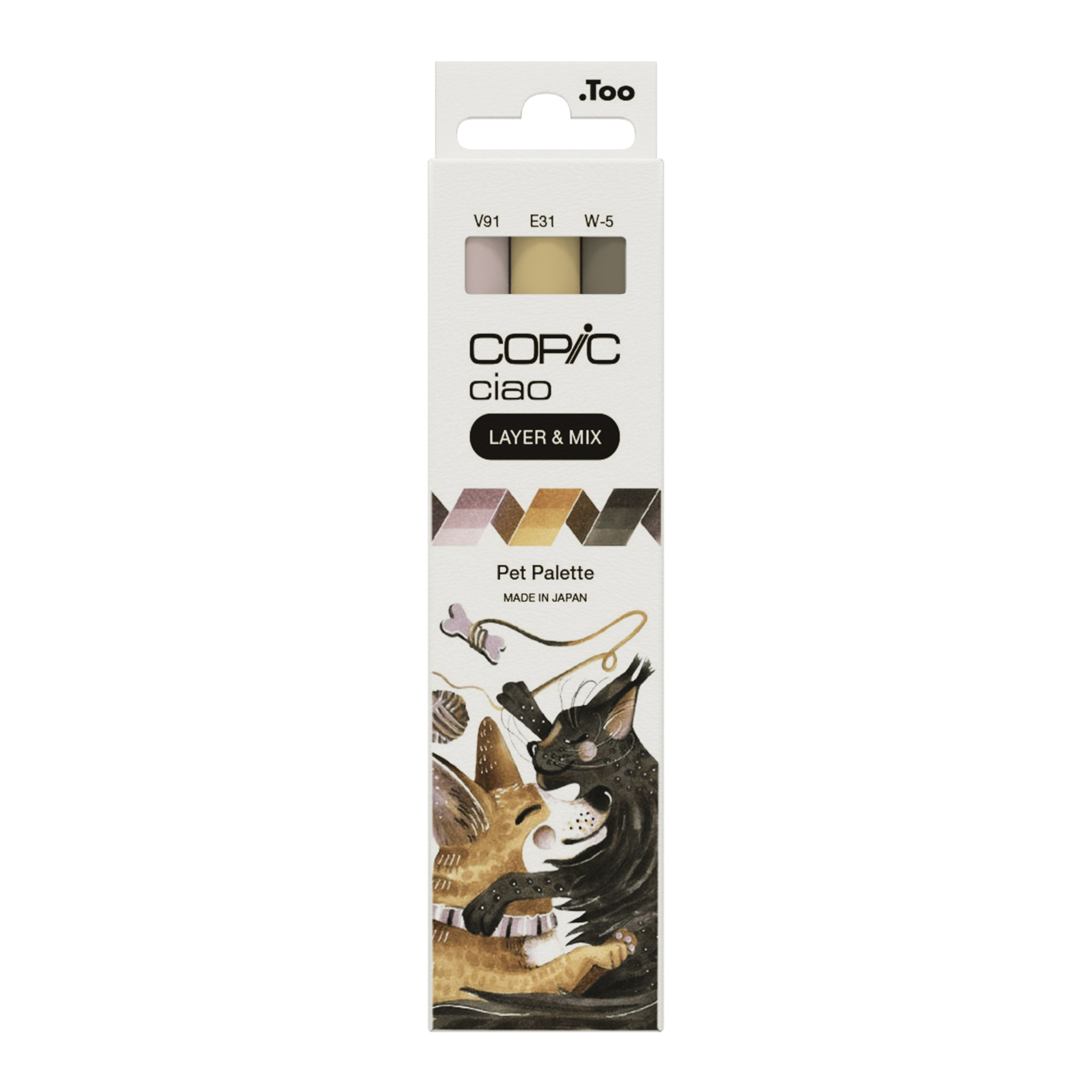 COPIC Ciao Pet Palette Layoutmarker-Set 6 mm Beige, Braun, Blasspink