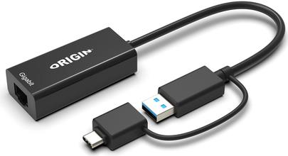 Origin Storage OS-HUB-USB3/C-RJ45 Kabeladapter USB3.0/USB-C Schwarz (OS-HUB-USB3/C-RJ45)