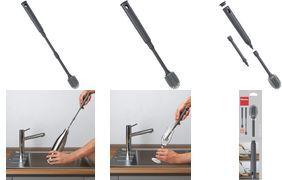 metaltex Flaschenbürste Brush-Up, aus PP, grau längenverstellbar von 300-400 mm, mit Silikonborsten, - 1 Stück (297612000)