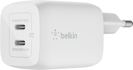 Belkin Dual Netzladegerät 65W PD USB-C, weiß, PPS-Tech.WCH013vfWH (WCH013VFWH)