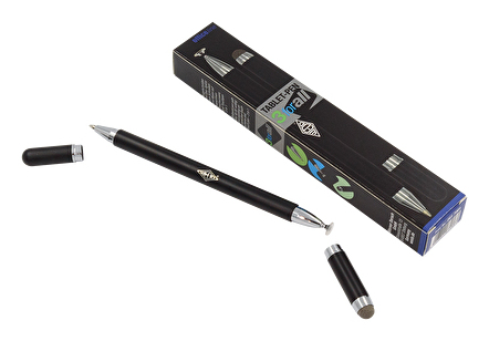 WEDO Eingabestift Universal 3-in-1 Touchpen Kugelschreiber & Disc-Spitze Schwarz