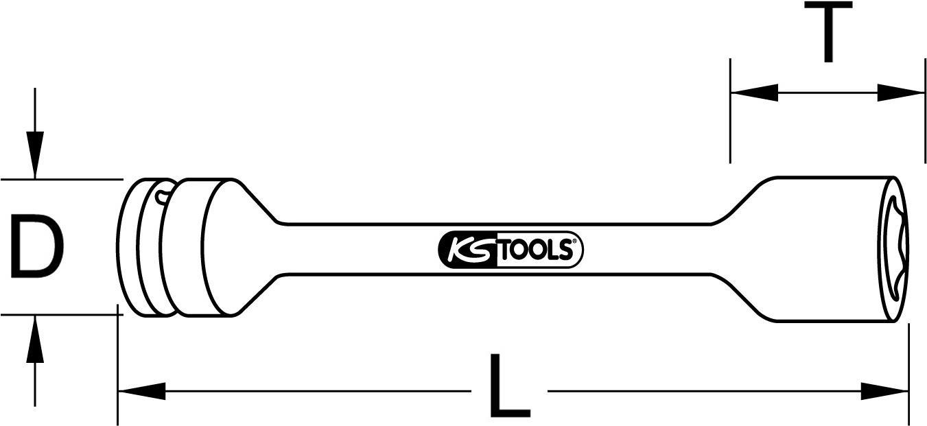 KS TOOLS 1&quot; Sechskant-Torsions-Kraftstecknuss, XL, 24mm, 350Nm (515.1461)