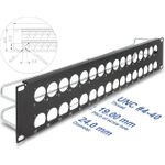 Delock 19" D-Typ Patchpanel mit Entlastungsschienen 32 Port 2 HE schwarz (67057)