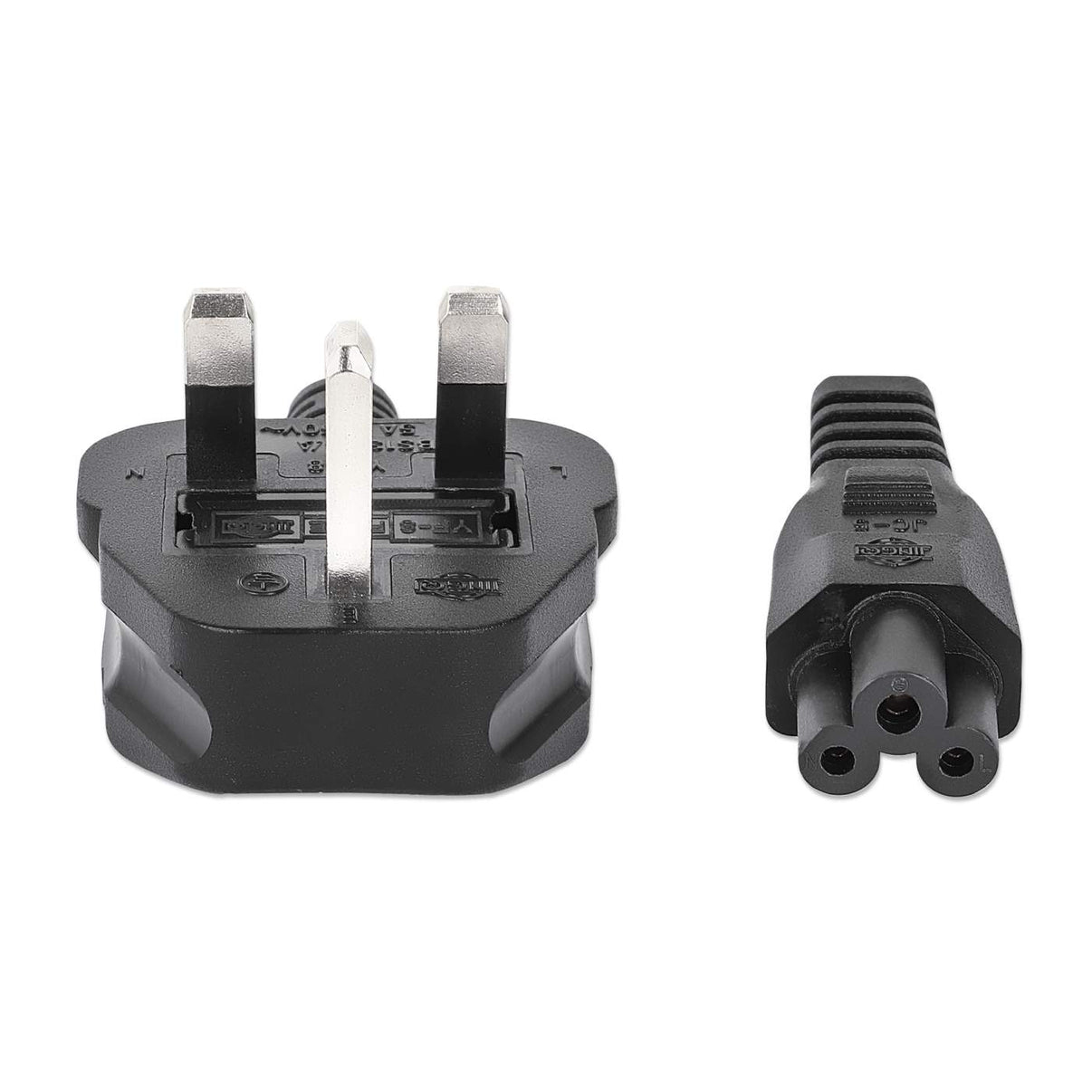 Manhattan 356435 Stromkabel 1,8 m C6-Koppler Netzstecker Typ G Schwarz