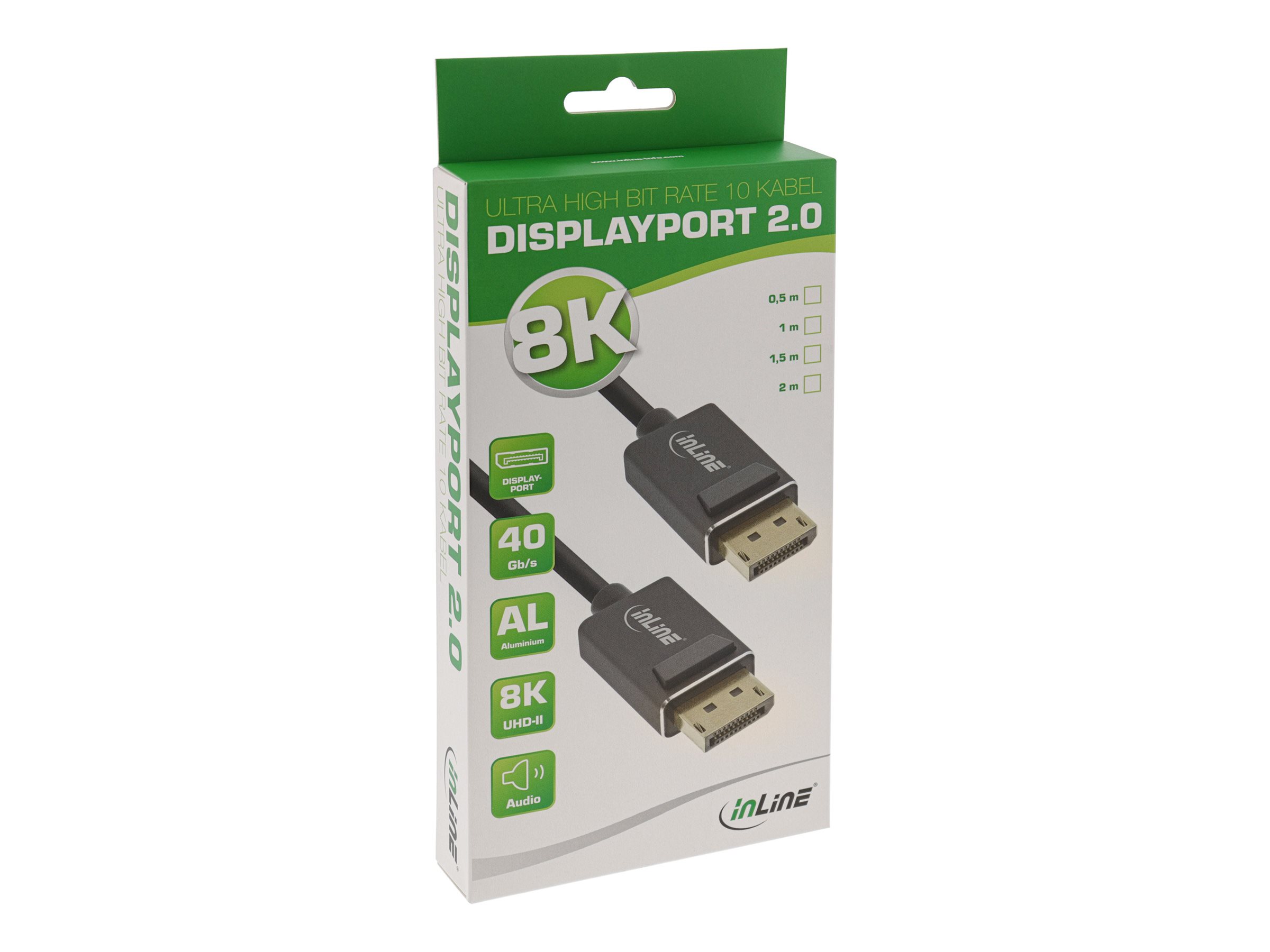 InLine DisplayPort 2.0 Kabel 8K4K UHBR 2 m Schwarz