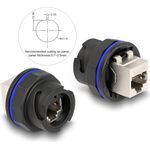 Delock RJ45 Cat.6A Einbaubuchse Kupplung schwarz - Netzwerk (67048)