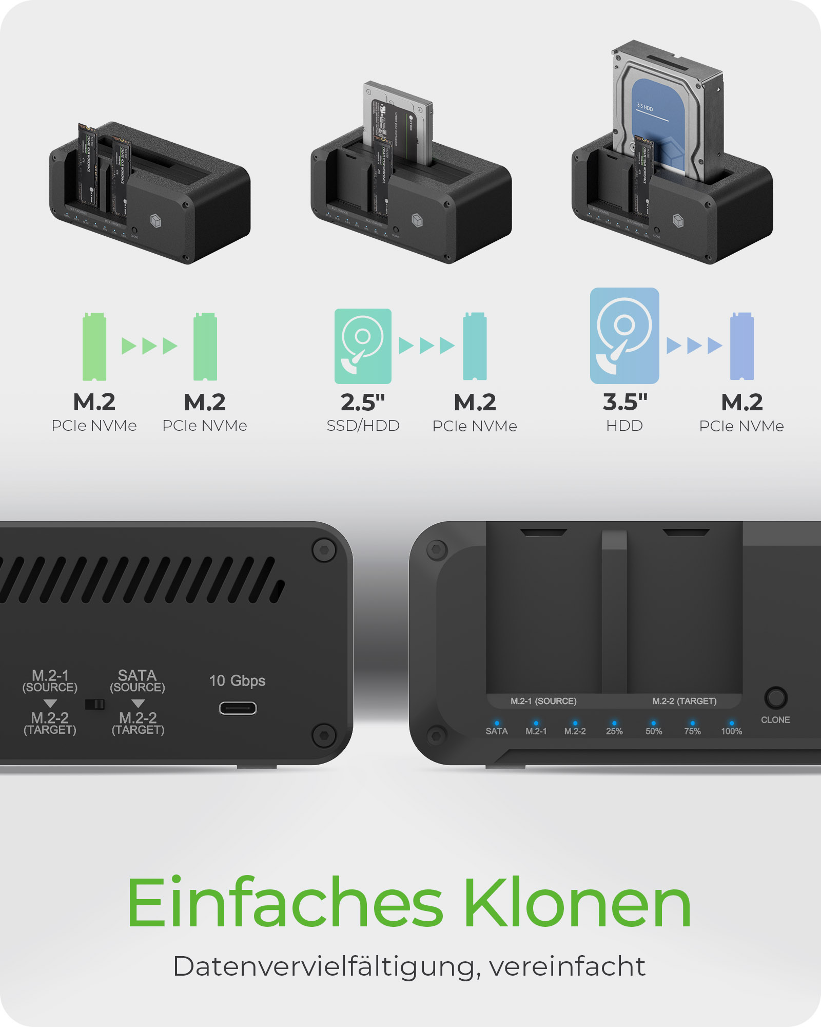 ICY BOX IB-2924MSCL-C31 Dockingstation USB 3.2 Gen 2 Schwarz