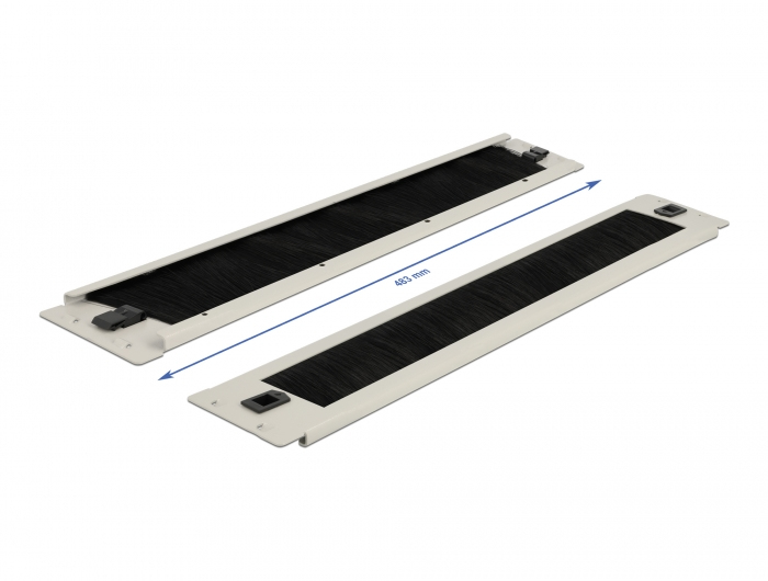 Delock Kabelmanagement Bürstenleiste 2 HE 19" Grau