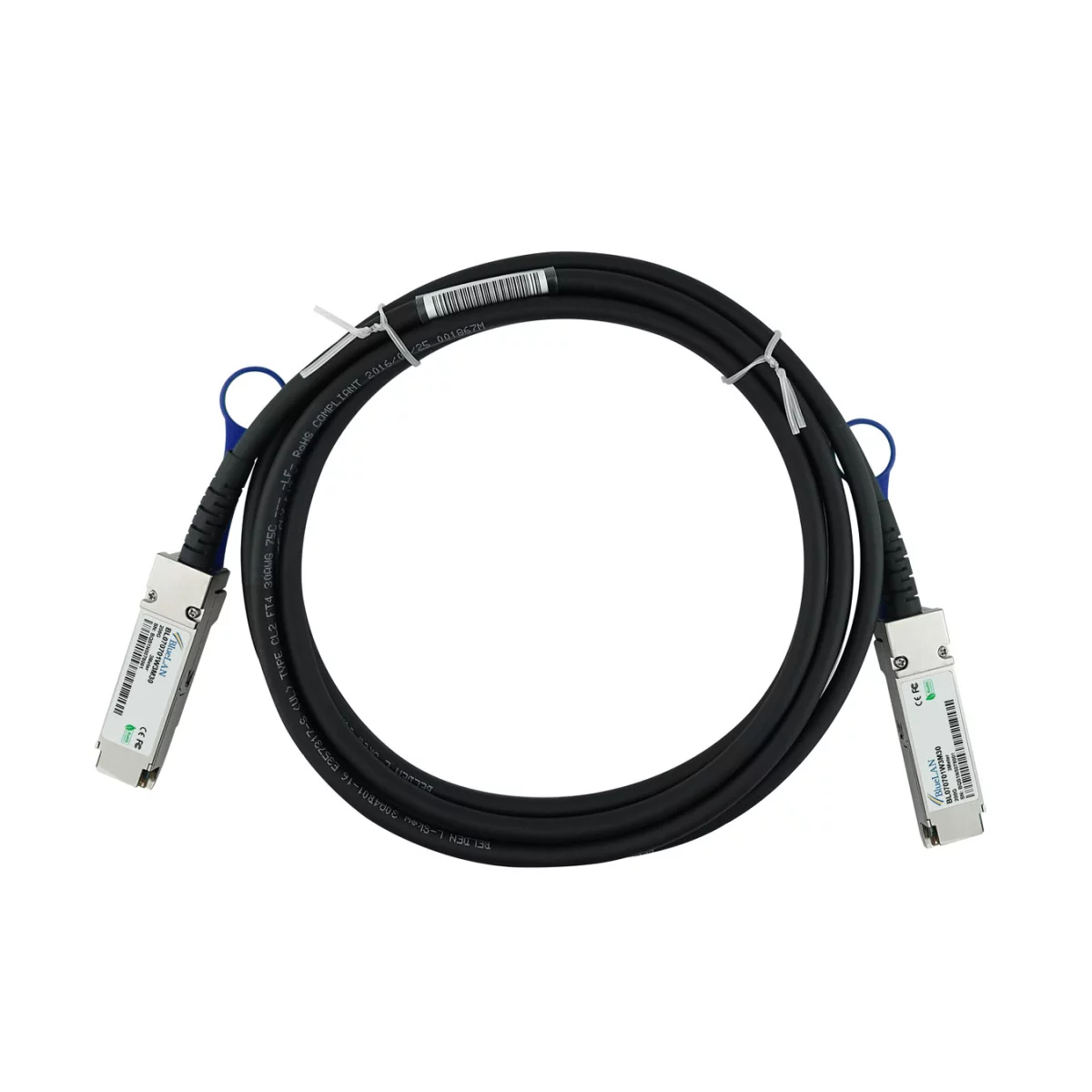 BlueOptics FN-CABLE-QSFP56-DAC-L1-BL DAC QSFP56 Kabel 1 m 200 Gbit/s Schwarz