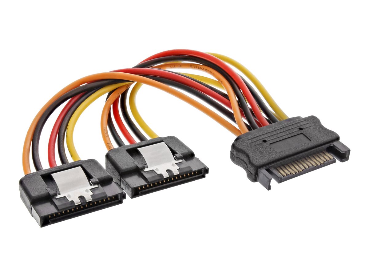 InLine SATA Strom-Y-Kabel 2x SATA Stecker an 1x SATA Buchse 0,3 m