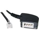 Adapter RJ11 Stecker (6P4C) auf TAE F Kupplung z. B. zum Anschluss eines Telefonapparates mit TAE F Stecker an eine Modular-Anschlussbuchse (177431)