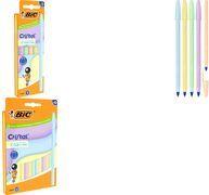BIC Kugelschreiber Cristal Pastel, sortiert, 5er Blister Strichstärke: 0,32 mm, sechseckig, Schaft und Kappen in - 1 Stück (302561)