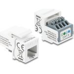 Delock Keystone Modul RJ11 Buchse zu Terminalblock 4 Pin weiß (90993)