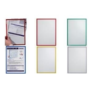 FRANKEN Sichttasche FRAME IT X-tra!Line, DIN A4, rot selbstklebend, Dokumentenhalter, transparent, Hartfolie, - 1 Stück (ITSA4S 01)