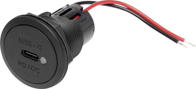 ProCar Power USB-C Einbausteckdose PD/QC mit LED max. 30 Watt Belastbarkeit Strom max.=3 A 12 oder 24 V/DC (67361000)