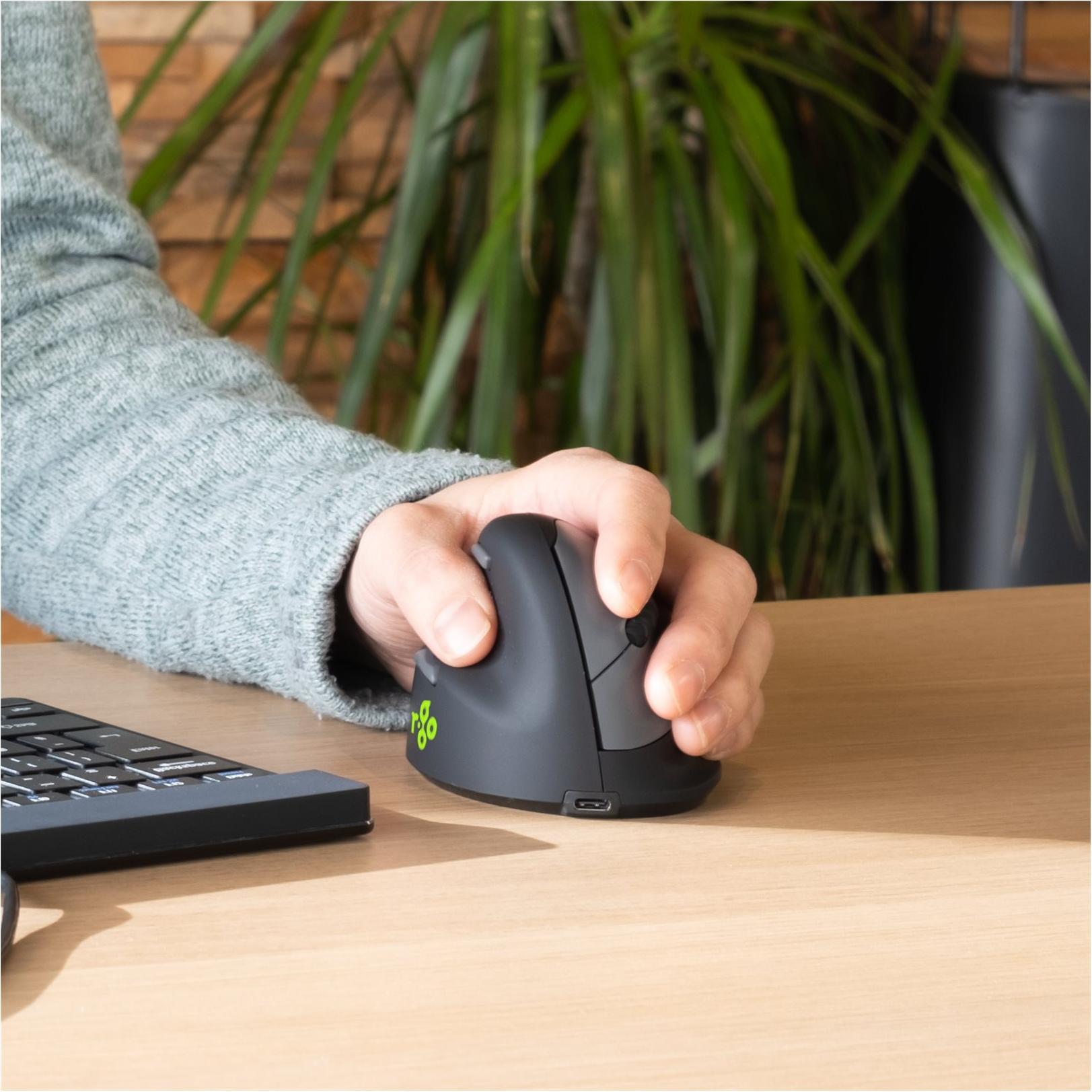 R-Go Tools HE Break Ergonomische Vertikale Maus Linkshänder Medium Bluetooth Schwarz