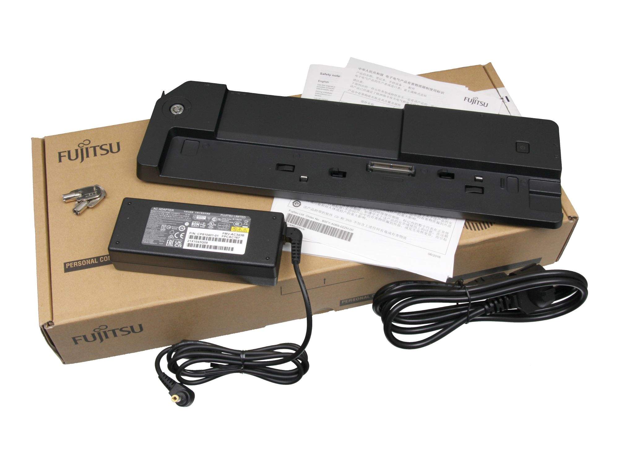 Fujitsu Port Replicator 90W mit Tastensperre Schwarz
