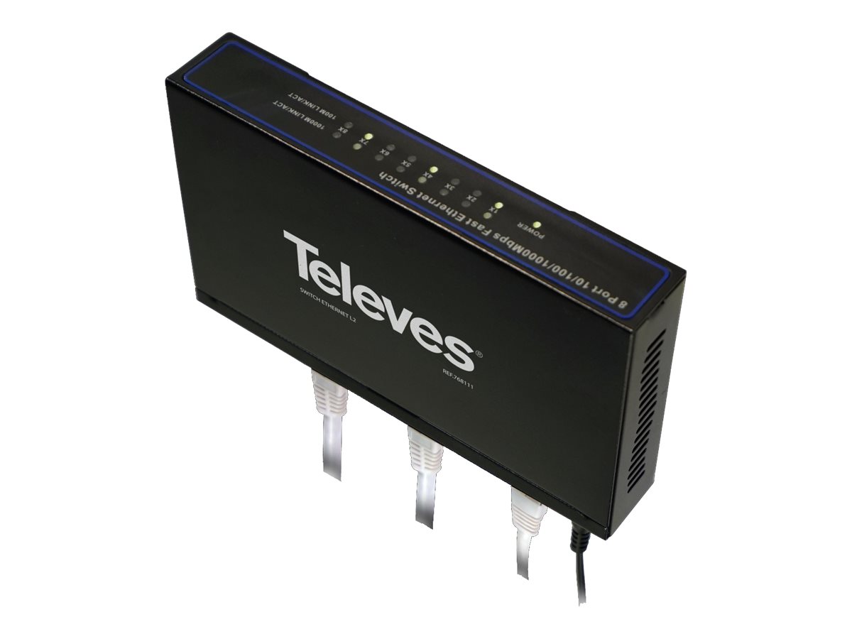 Televes SWUM-1000-8 8-Port Gigabit Ethernet Switch Schwarz