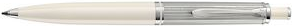 Pelikan Druckkugelschreiber "Souverän 1028,70cm (405"), silber-weiß Palladium-veredelter Clip, Gehäuse aus Edelharz, Endstück - 1 Stück (815543)