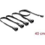 Delock Lüfterkabel Splitter 1 x 4 Pin PWM Buchse zu 4 x 4 Pin PWM Stecker schwarz – 40 cm Länge mit 20 cm Abzweigen (84540)