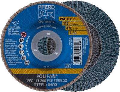 PFERD PFC 115 Z 60 PSF STEELOX Rotierendes Schleifwerkzeug Zubehör Metall (PFC 115 Z 60 PSF/22,23)