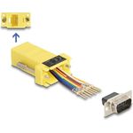 Delock D-Sub 9 Pin Stecker zu RJ45 Buchse Montagesatz gelb (67104)