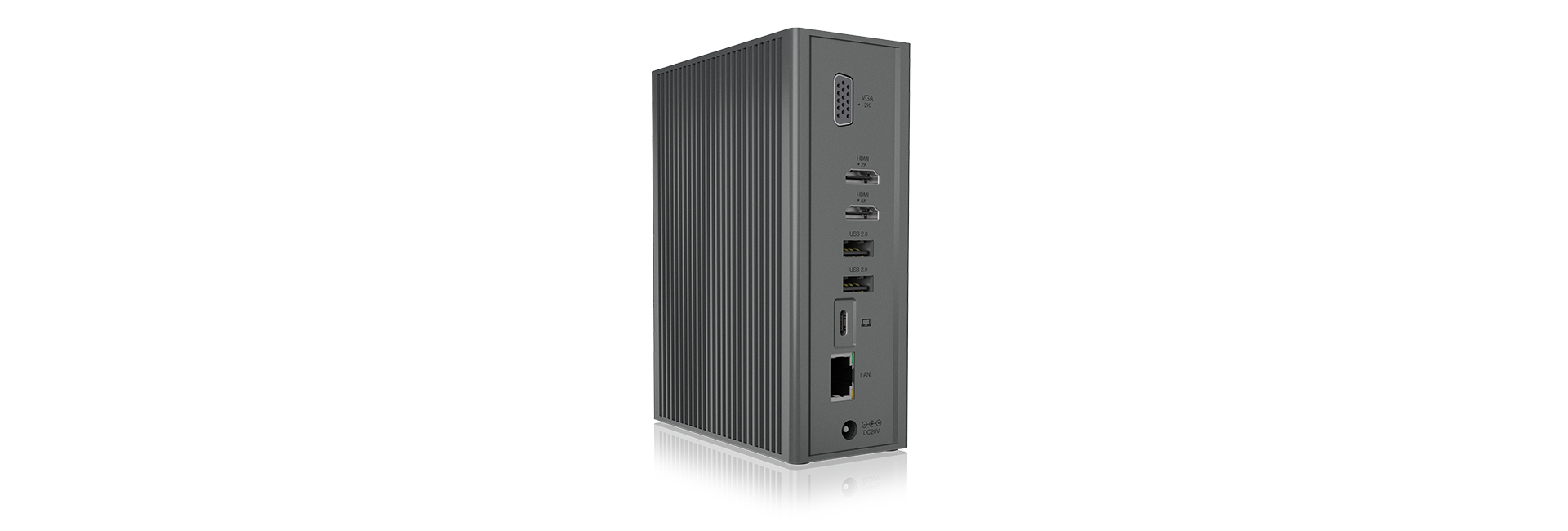 ICY BOX IB-DK2262AC Dockingstation USB-C 2x HDMI VGA 1GbE Anthrazit