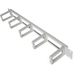 IT-BUDGET 19"-Kabeldurchführungsplatte mit 5 Kabelbügel aus stabilem Kunststoff-Profil (90ITBKDFPOB1HEG)