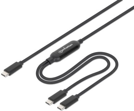 Manhattan Dual USB-C Ladekabel 100 W schwarz (355810)