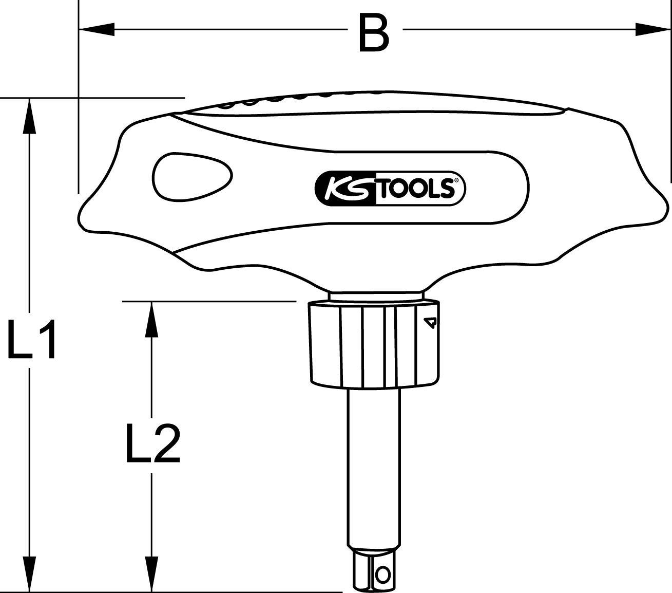 KS TOOLS 1/4" ERGOTORQUEmax T-Griff-Knarre, 45 Zahn (151.1109)