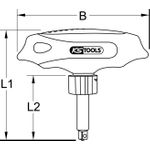 KS TOOLS 1/4" ERGOTORQUEmax T-Griff-Knarre, 45 Zahn (151.1109)