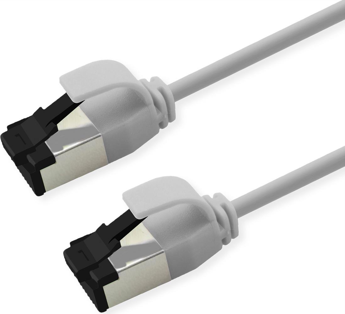 ROLINE S/FTP Patchkabel Kat.8.1, Slim, PoE, weiss, 0,5m (21.15.3460)