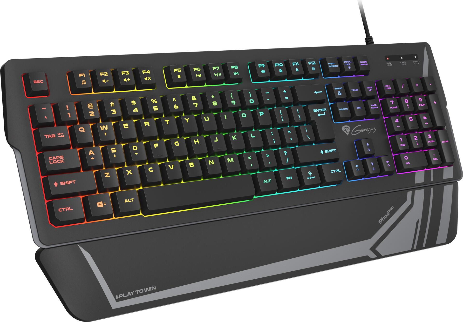 GENESIS Rhod 350 RGB Tastatur Gaming USB QWERTY US International Schwarz (NKG-1727)