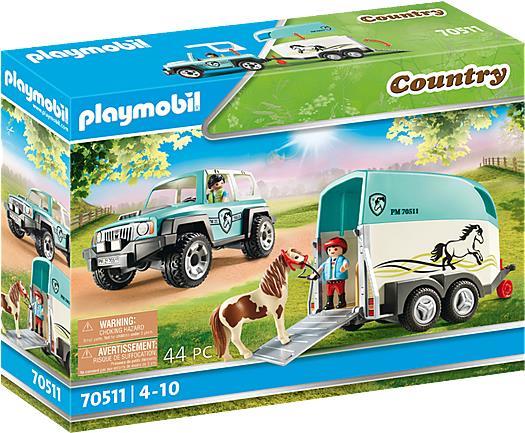 Playmobil Country PKW mit Ponyanhänger - Junge/Mädchen - 4 Jahr(e) - Kunststoff - Mehrfarben (70511)