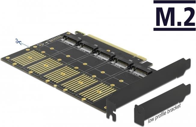 DeLOCK PCI Express x16 Card to 5 x internal M.2 Key B / SATA (90435)