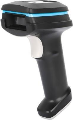 MANHATTAN Kabelloser 2D Long Range LED-Barcodescanner Wireless 4.2 und 2,4 GHz mit USB-A-Nanoempfänger, 450 mm Scanreichweite, 60 Scans pro Sekunde, 100K Lux, Handscanner, robustes Gehäuse mit Schutzart IP52, schwarz (154185)