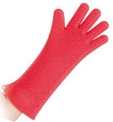 HYGOSTAR Silikon-Handschuh "HEATBLOCKER", rot, Länge: 350 mm 5-Finger Hitzeschutz-Handschuh, 100% temperaturbeständig, - 1 Stück (33216)