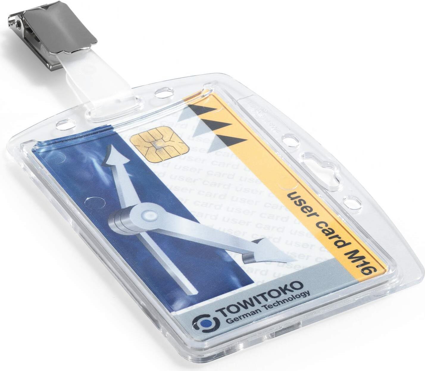 DURABLE HARTBOX Ausweishalter mit Clip Transparent 85 x 54 mm