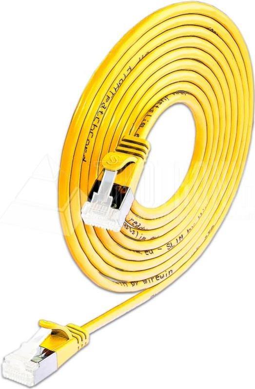 Wirewin Lightpatchkabel rund U/FTP Cat 6a gelb 0,5m Slim Lightpatchkabel rund, geschirmt, PoE, flexibles und dünnes Kabel für besondere Einsatzzwecke (PKW-LIGHT-STP-K6A 0.5 GE)