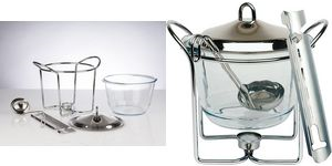 APS Feuerzangenbowle-Set, 5-teilig Stövchen aus verchromtem Metall, Glasschale mit 4 Litern - 1 Stück (65067)