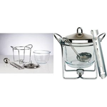 APS Feuerzangenbowle-Set, 5-teilig Stövchen aus verchromtem Metall, Glasschale mit 4 Litern - 1 Stück (65067)