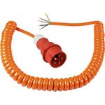 AS SCHWABE CEE Baustellen-Spiralleitung mit CEE-Stecker & offenem Ende (400V / 16A | IP44 | H07BQ-F 5G2,5 | 1m (70432)