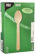 Papstar 89119 Wegwerf-Löffel Einweg-Suppenlöffel Holz Natürlich 100 Stück(e) (89119)