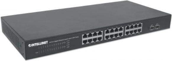 Intellinet 24-Port Gigabit Ethernet Switch with 2 SFP Ports (561044)