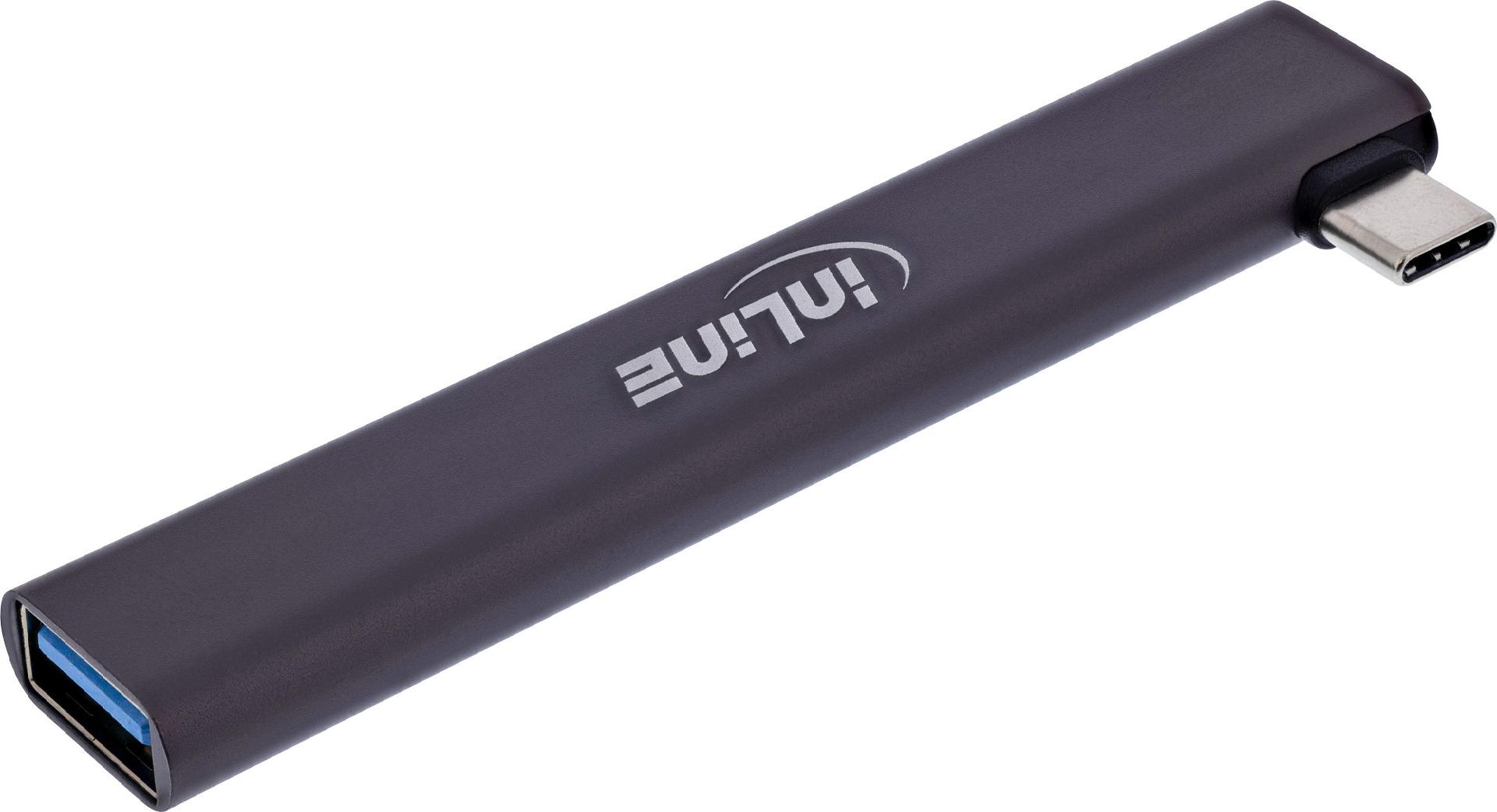 InLine Slim USB-C Hub 4-Port 1x USB 3.2 Gen 1 + 3x USB 2.0 Silber