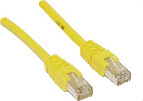 Wentronic Goobay CAT 6 Patchkabel, S/FTP (PiMF), Gelb, 0.5 m - LSZH halogenfrei, Kupfer (68299)